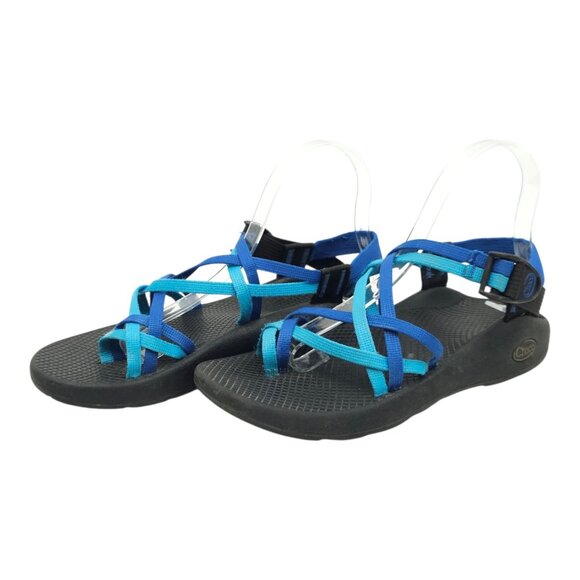 Chaco ZX/2 Classic Sandals Womens 8 Adjustable Straps Toe Loop Vibram Sole Blue - Picture 1 of 16